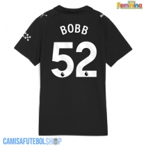 Camisa de time de futebol Manchester City Oscar Bobb #52 Replicas 2º Equipamento Feminina 2025-26 Manga Curta